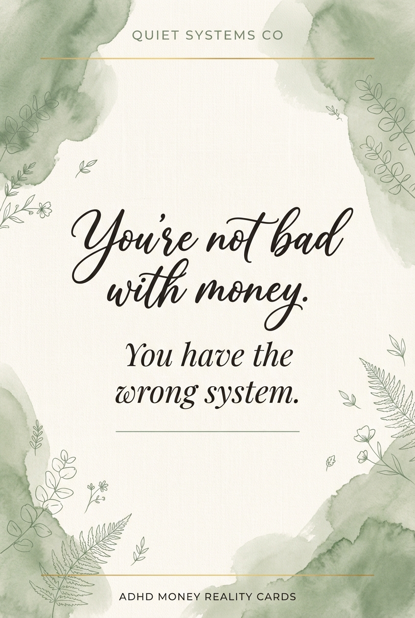 Sample money card
